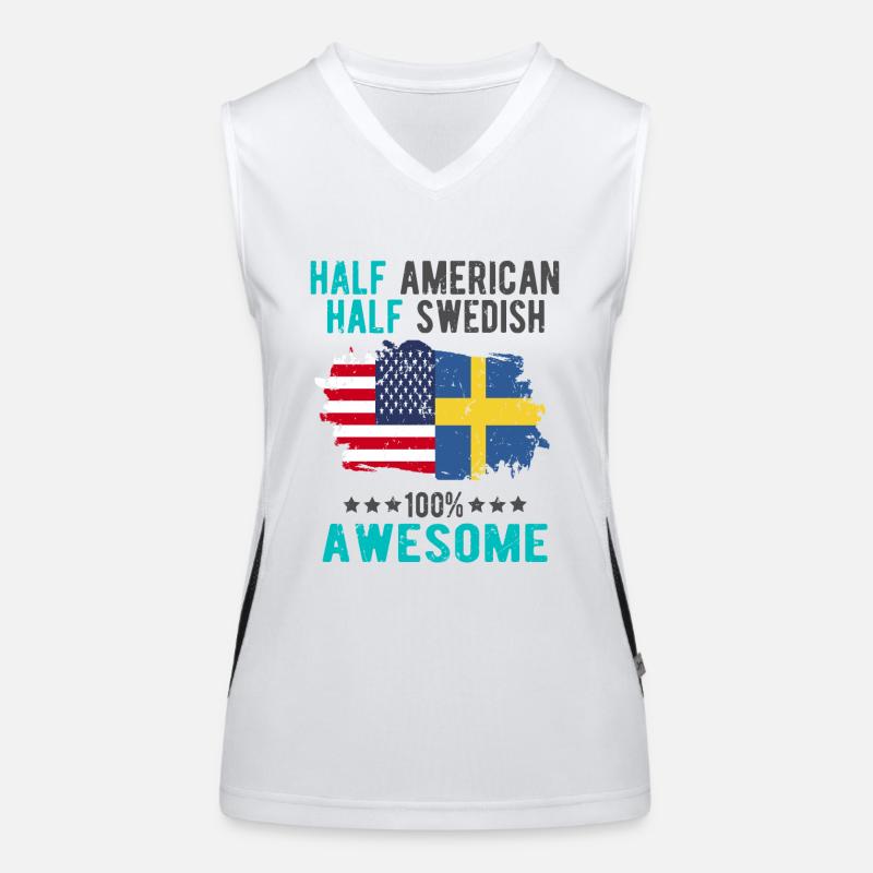 Halb Amerikaner Halb Schwede Funktionelles Kontrast-Tank Top für Frauen