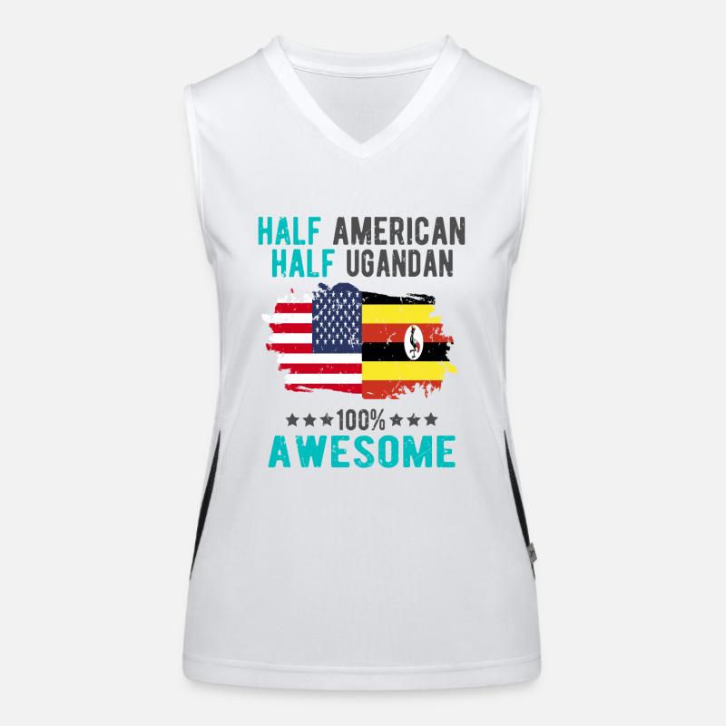 Halb Amerikaner Halb Ugander Funktionelles Kontrast-Tank Top für Frauen