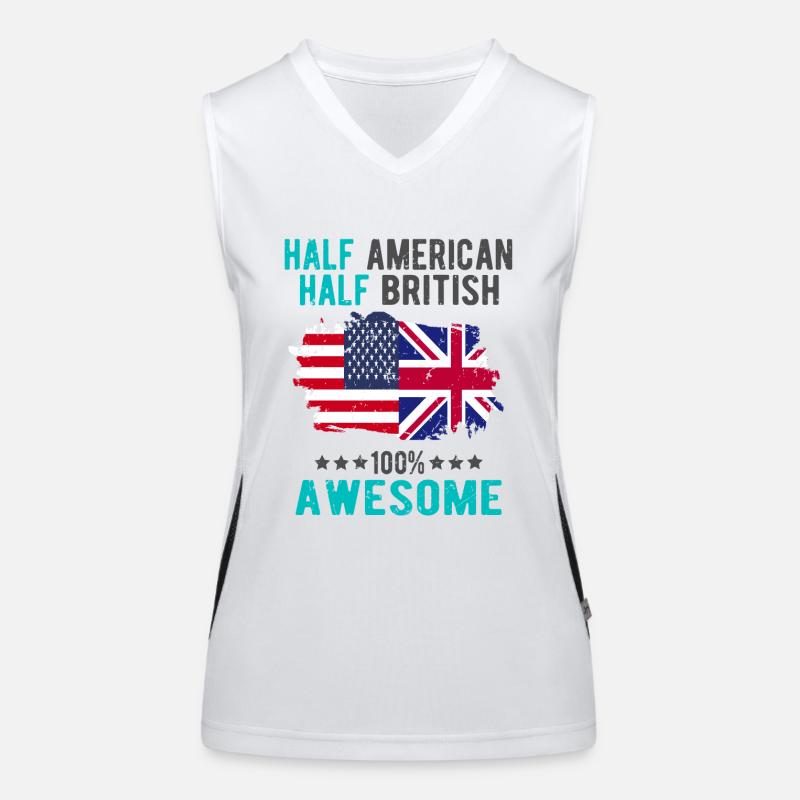 Halb Amerikaner Halb Britisch Funktionelles Kontrast-Tank Top für Frauen