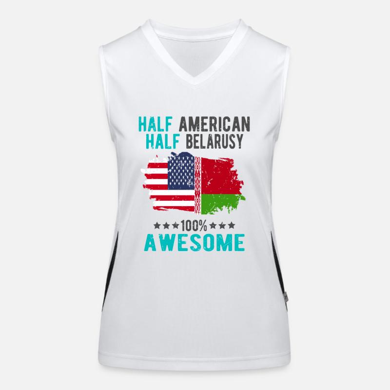 Half American Half Belarusian Women's Functional Contrast Tank Top