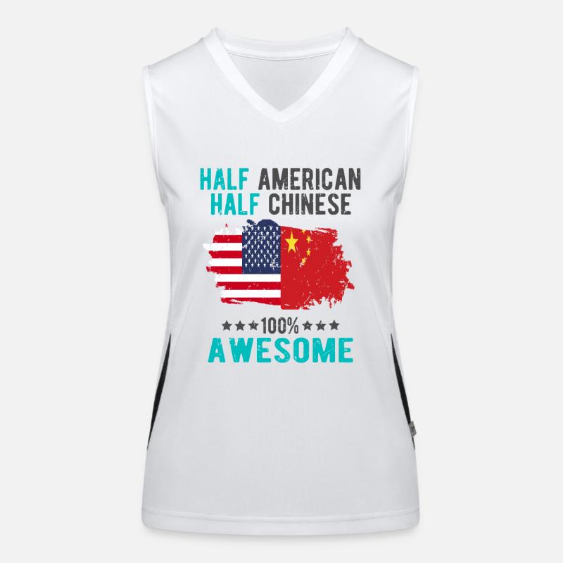 Halb Amerikaner Halb Chinese Funktionelles Kontrast-Tank Top für Frauen