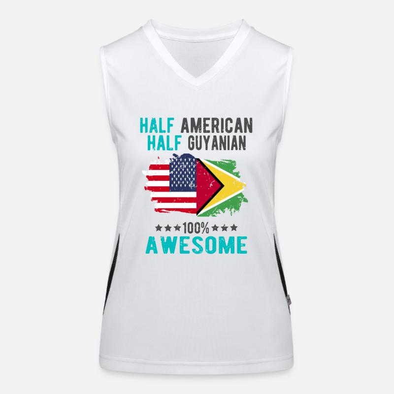 Halb Amerikaner Halb Guyaner Funktionelles Kontrast-Tank Top für Frauen