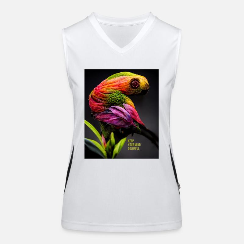 Colorful parrot for all sharp minds Women's Functional Contrast Tank Top