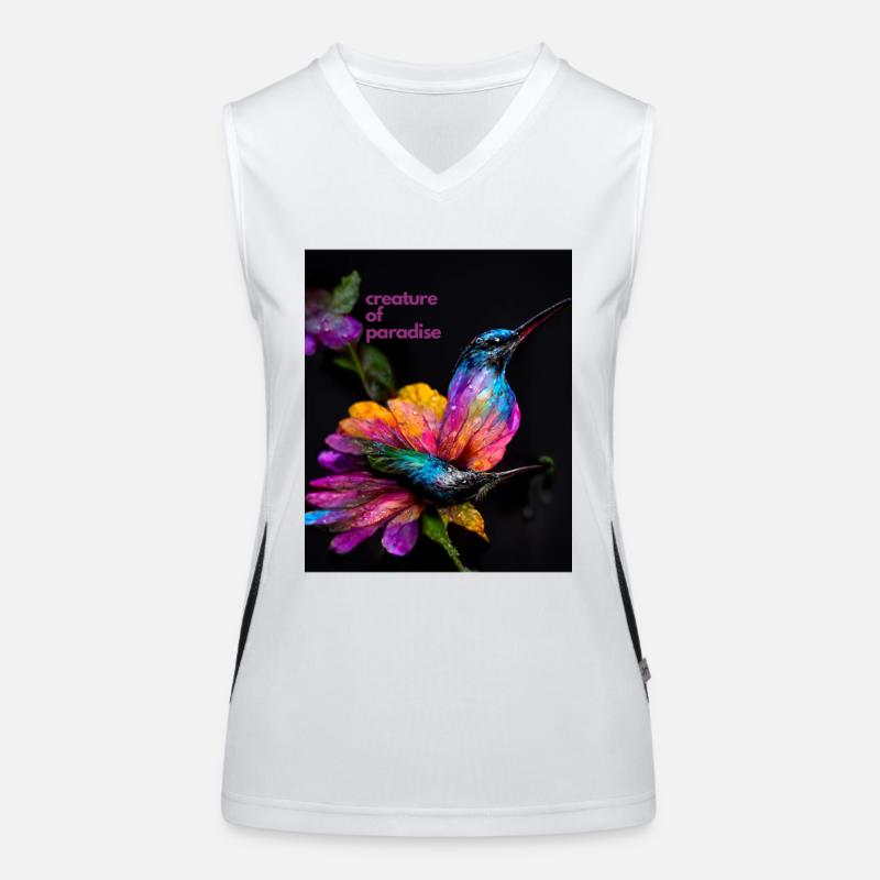 Paradise creature - a beautiful, colorful hummingbird Women's Functional Contrast Tank Top