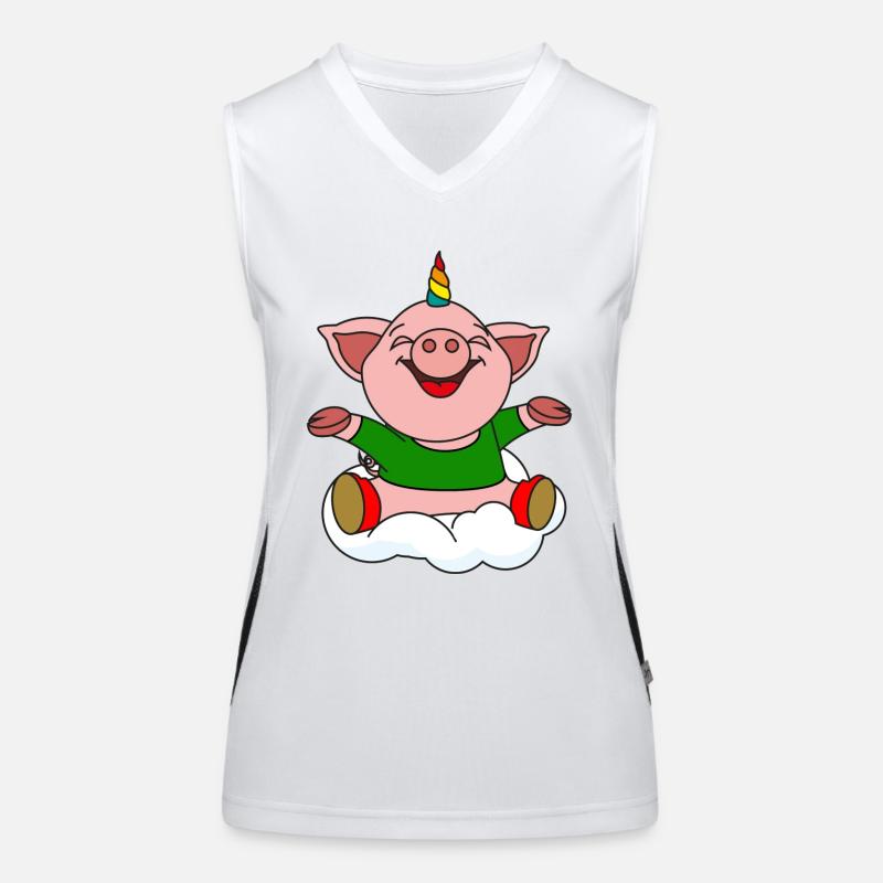 Schweinhorn bunt Funktionelles Kontrast-Tank Top für Frauen