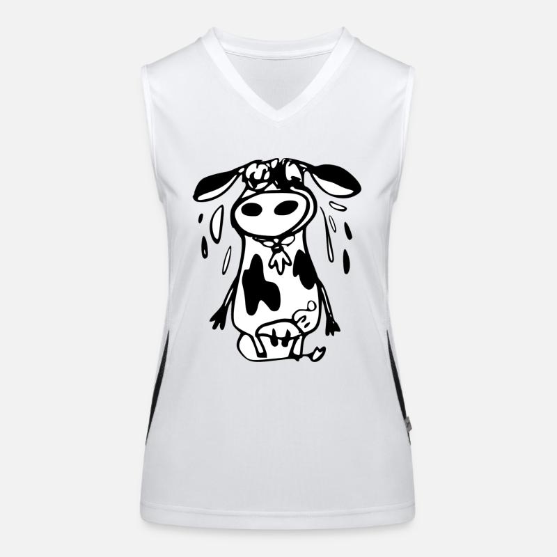 The Pila cow Women's Functional Contrast Tank Top