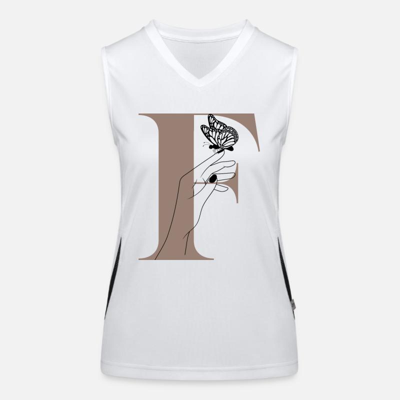 letter f magic butterfly Women's Functional Contrast Tank Top