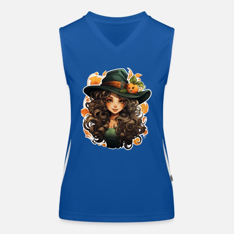 Halloween Witch I Cartoon Style I Witch Women's Functional Contrast Tank Top
