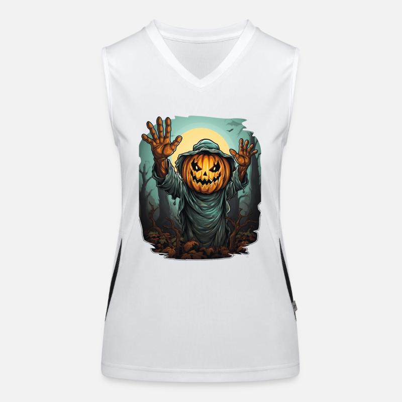 Halloween Emerging Hands Spooky Pumpkin Funktionelles Kontrast-Tank Top für Frauen
