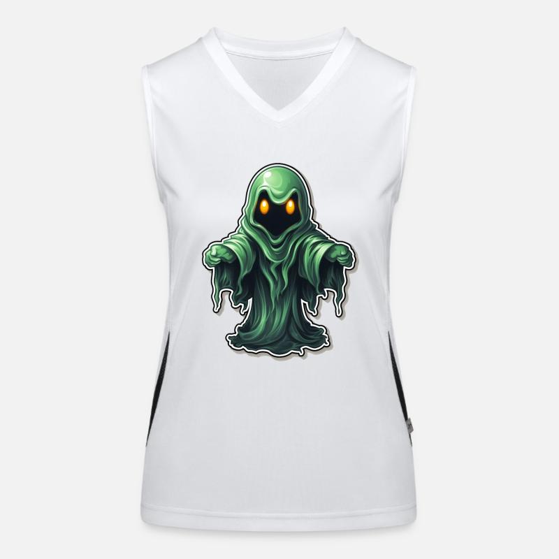 Ghost Lover Cartoon Style Halloween Ghost Spooky Funktionelles Kontrast-Tank Top für Frauen