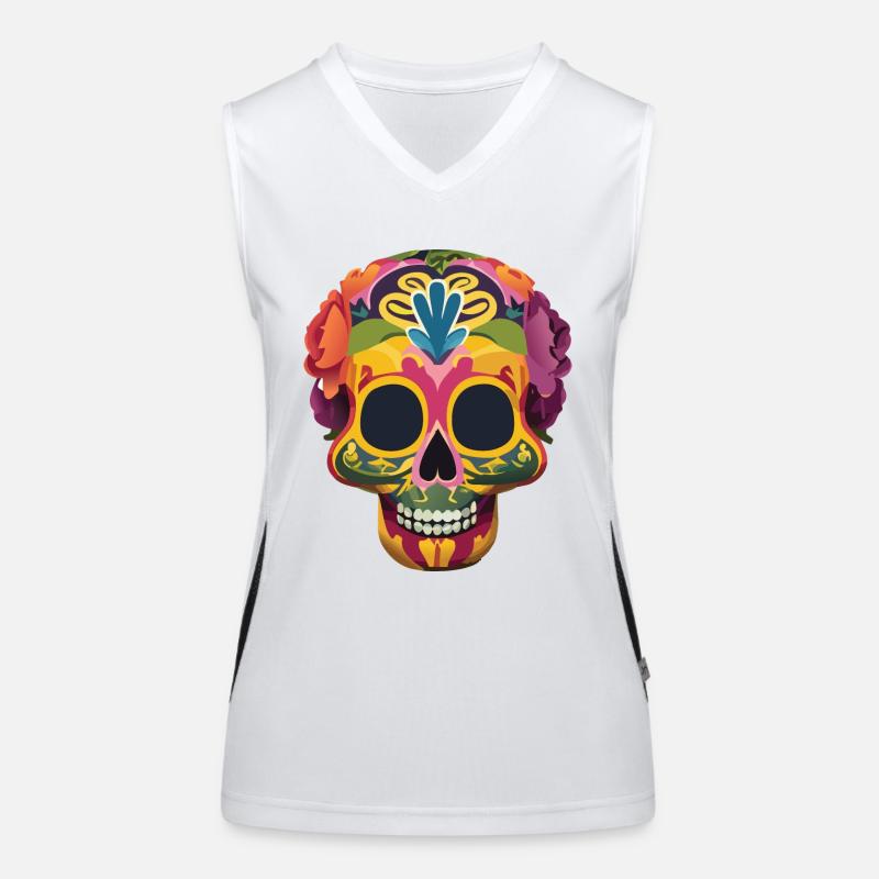 Crâne Calaveras Débardeur respirant contrasté Femme