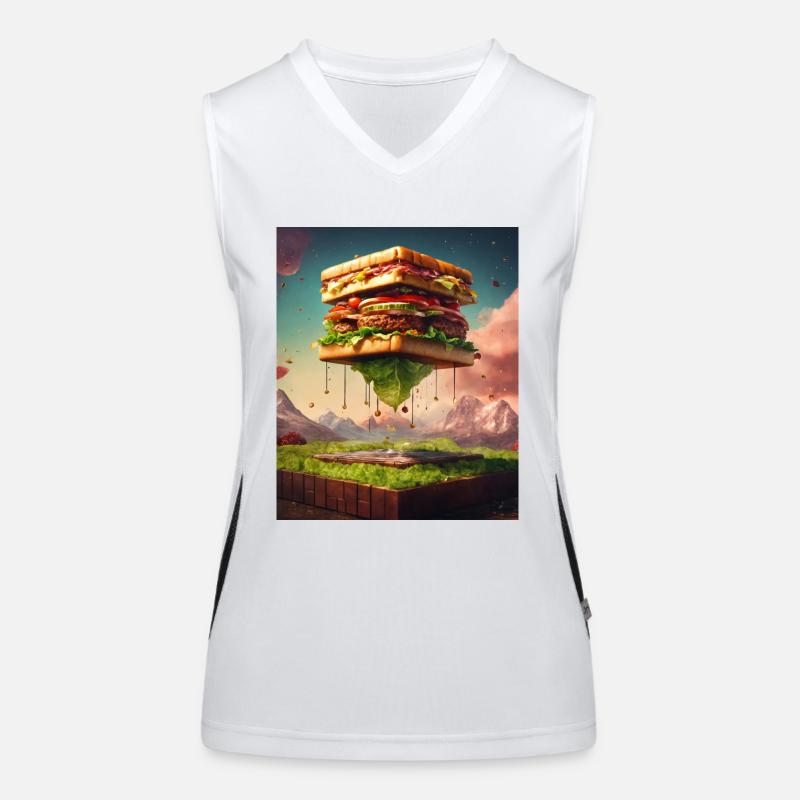 3D Burgerwürfel: Digitale Kunst Funktionelles Kontrast-Tank Top für Frauen