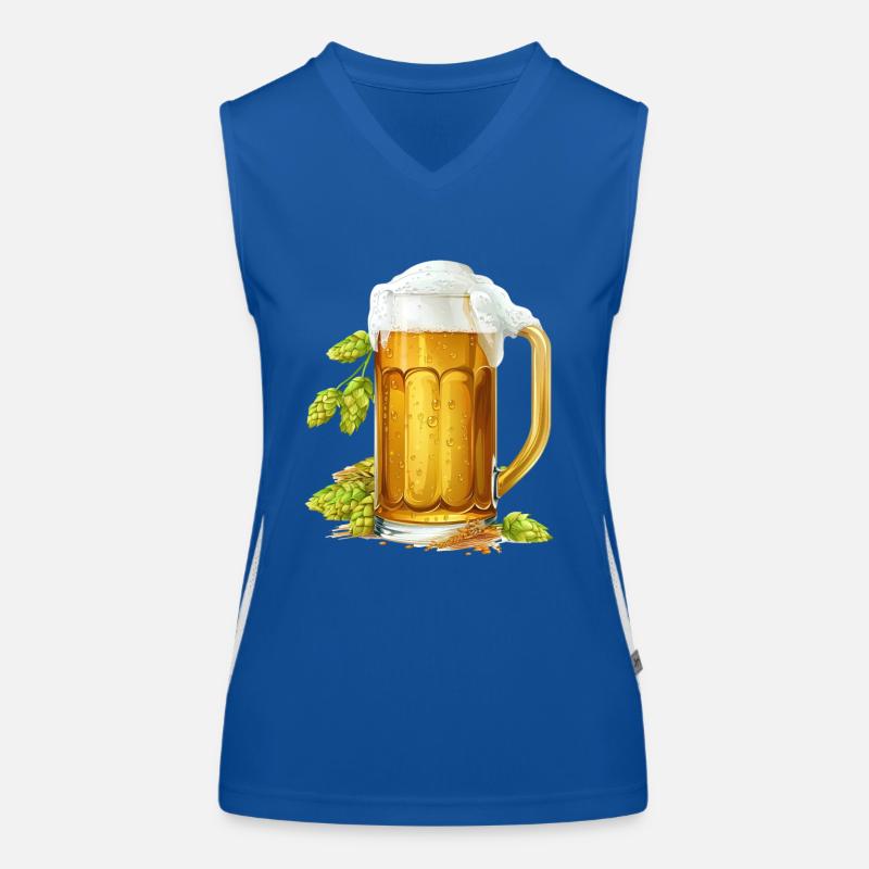 Bière glacée dans un pichet avec du houblon et de l’orge Débardeur respirant contrasté Femme