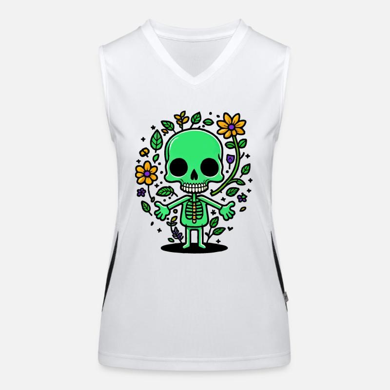 Skeleton - Women's Functional Contrast Tank Top - white/black