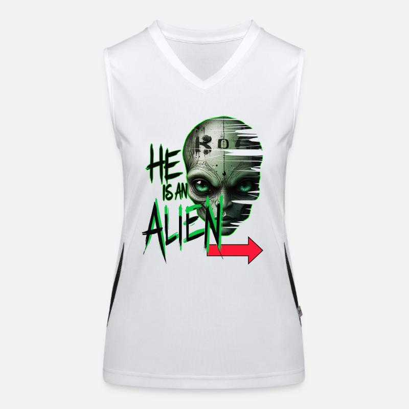 er ist ein Alien Funktionelles Kontrast-Tank Top für Frauen