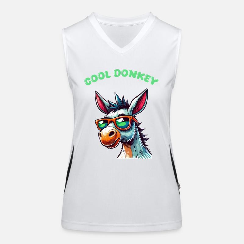 esel comic cool Funktionelles Kontrast-Tank Top für Frauen