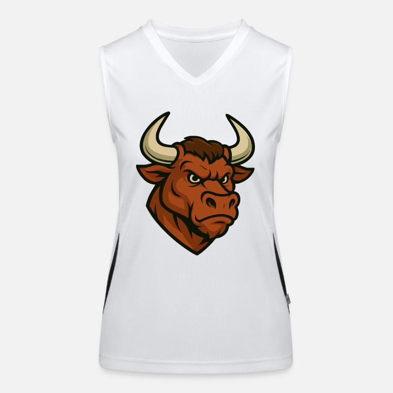 Taurus Head Comic Women's Functional Contrast Tank Top