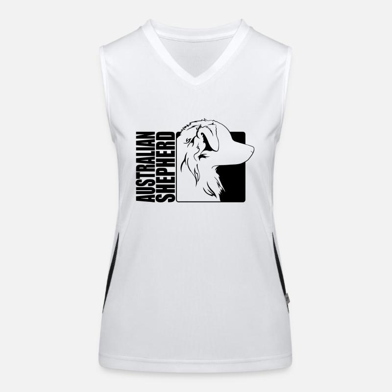 Australian Shepherd Profil Hunde Hütehund Wilsigns Funktionelles Kontrast-Tank Top für Frauen