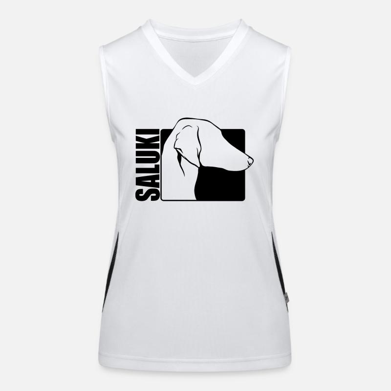 Saluki Smooth Profile Dogs Dog Wilsigns Women's Functional Contrast Tank Top