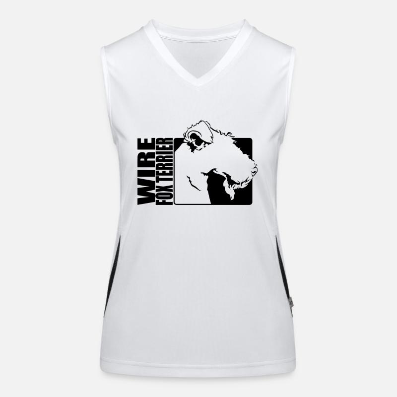 Wire Fox Terrier Profile Dogs Dog Wilsigns Women's Functional Contrast Tank Top
