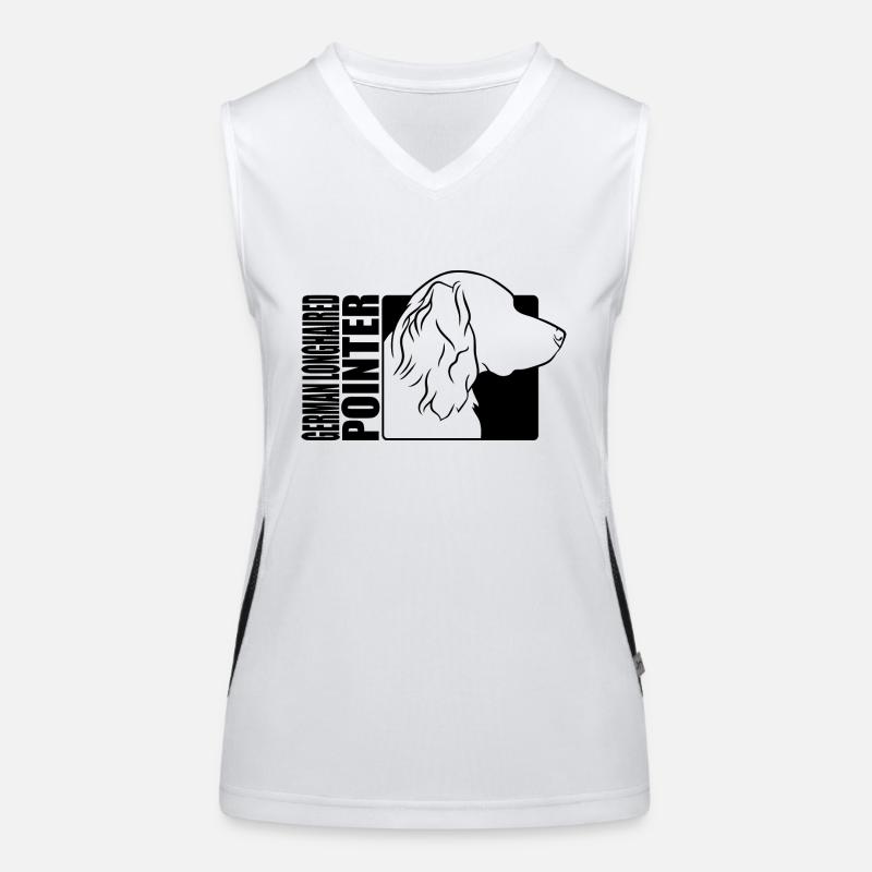 German Longhaired Pointer Profil Hunde Wilsigns Funktionelles Kontrast-Tank Top für Frauen