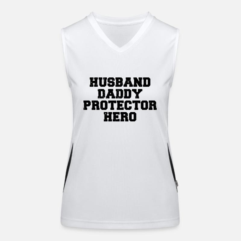 Husband Daddy Protection Hero - Cool Dad Design Women's Functional Contrast Tank Top