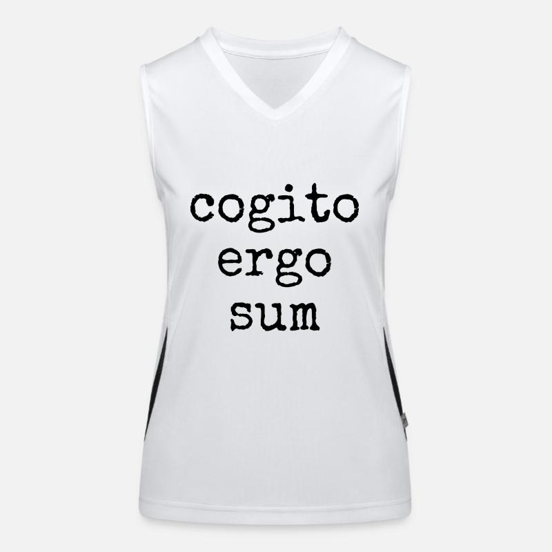 cogito ergo sum - ich denke also bin ich - Spruch Funktionelles Kontrast-Tank Top für Frauen