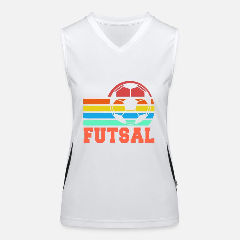 Futsal Retro Rainbow Soccer Ball Statement Funktionelles Kontrast-Tank Top für Frauen