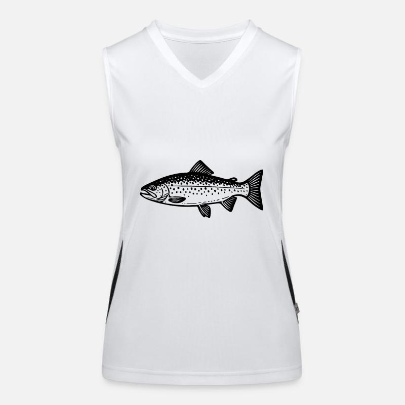 Target Fish Truite - Poisson - Cadeau de pêcheur Débardeur respirant contrasté Femme