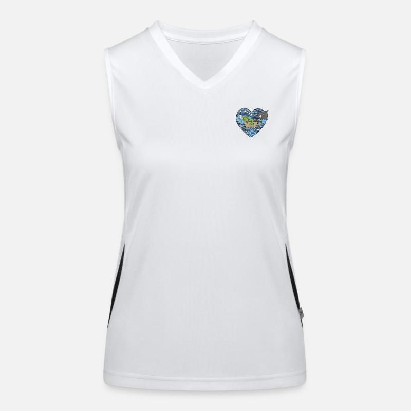 Fisch Seenot Funktionelles Kontrast-Tank Top für Frauen