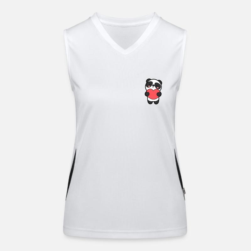 cute panda Women's Functional Contrast Tank Top