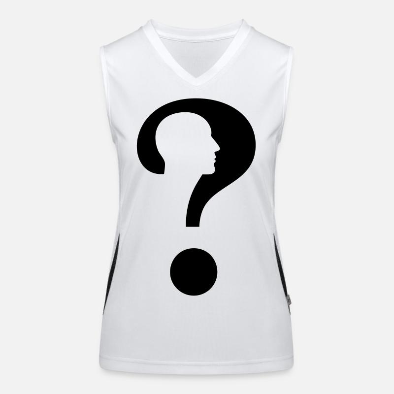 Question mark with silhouette man # Women's Functional Contrast Tank Top