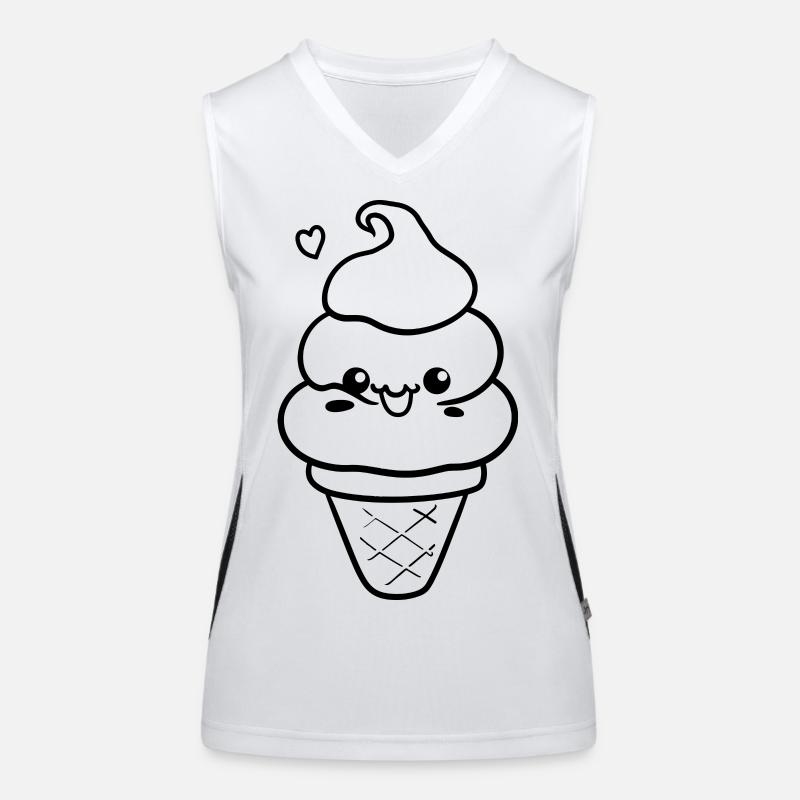 Ice Cream Comic Style Women's Functional Contrast Tank Top