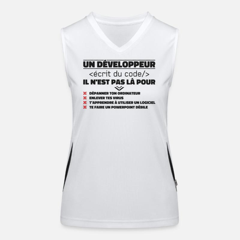 Ein schriftlicher Entwickler von The Gift Code Funktionelles Kontrast-Tank Top für Frauen