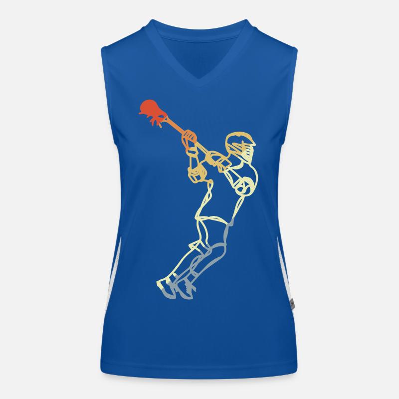 Lacrosse Spieler Retro Funktionelles Kontrast-Tank Top für Frauen