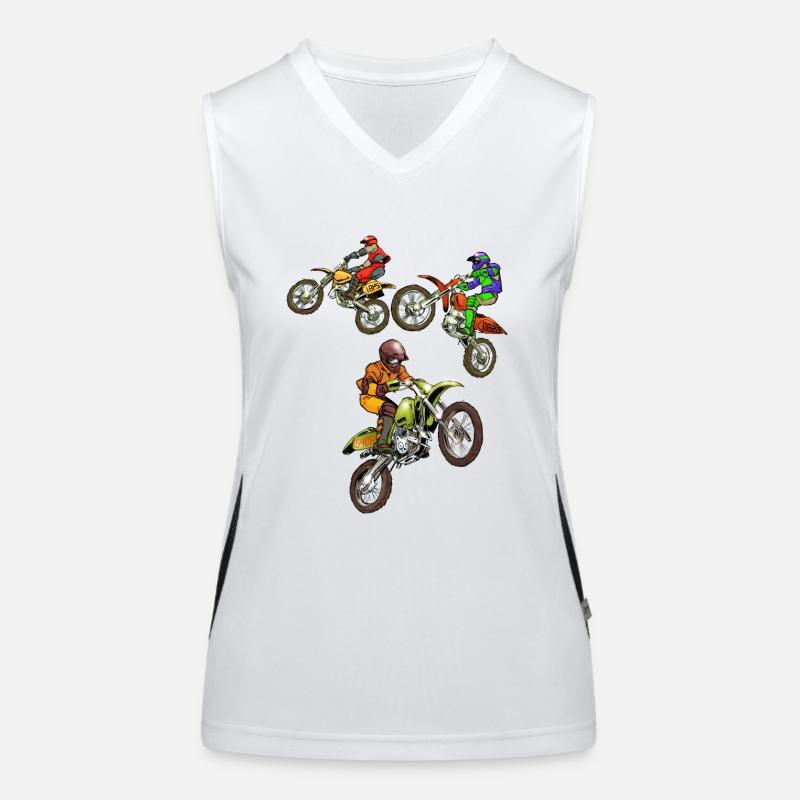 Comic Motocross - 3 Bikes Funktionelles Kontrast-Tank Top für Frauen