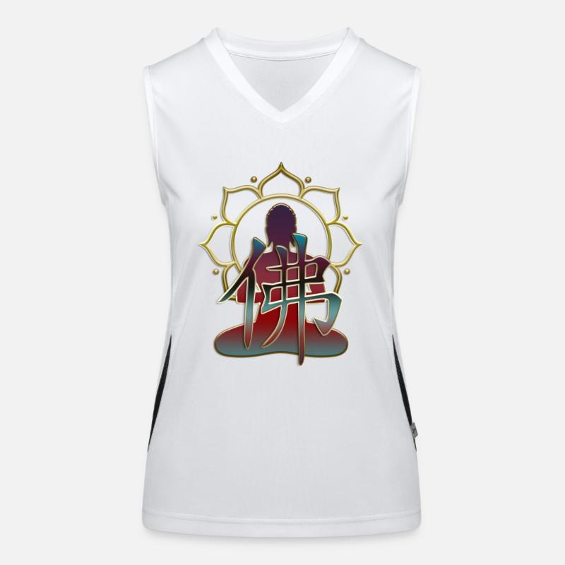BOUDDHA / caractère, figure, fleur de lotus Débardeur respirant contrasté Femme