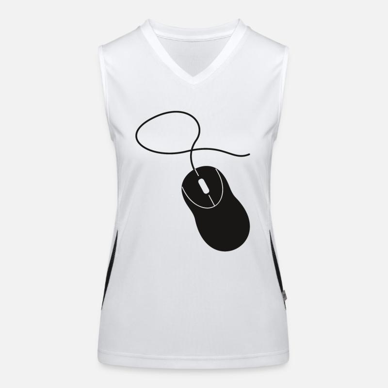 computer mouse - Women's Functional Contrast Tank Top - white/black