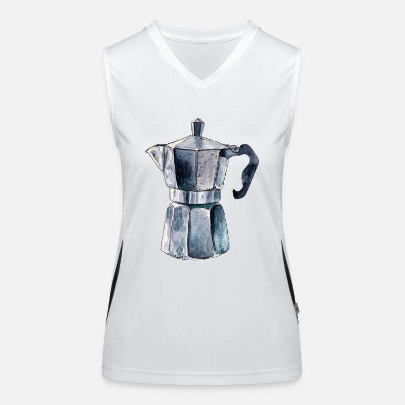 Espresso Kanne Funktionelles Kontrast-Tank Top für Frauen