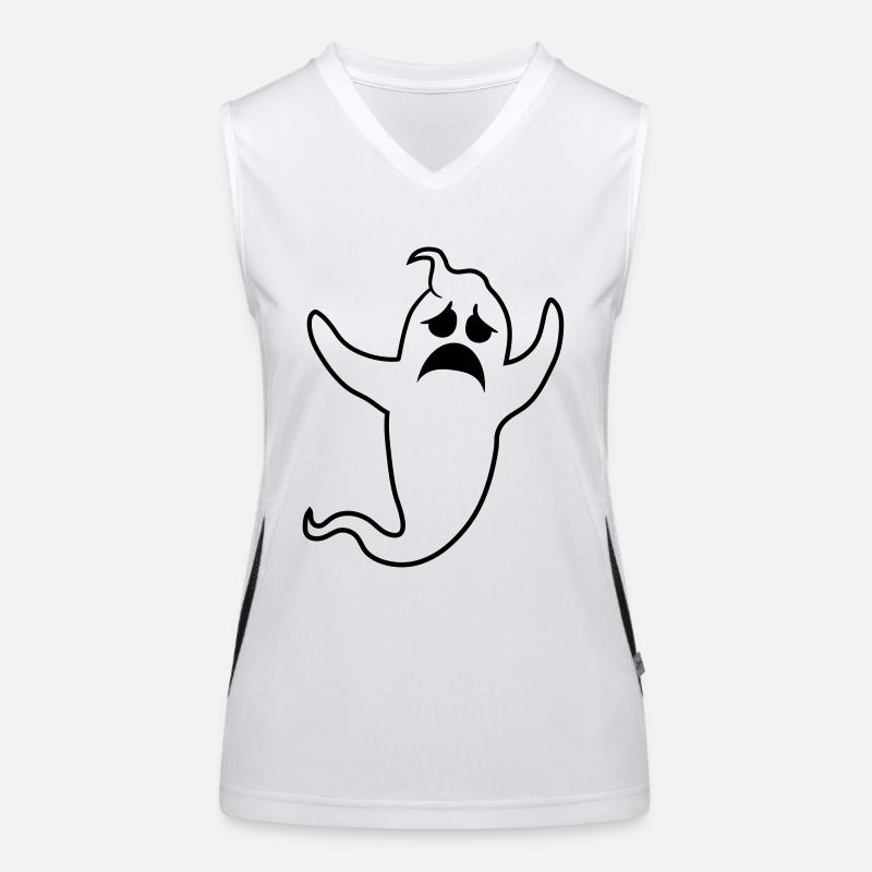 sad unhappy weeping howl ghost ghost Women's Functional Contrast Tank Top