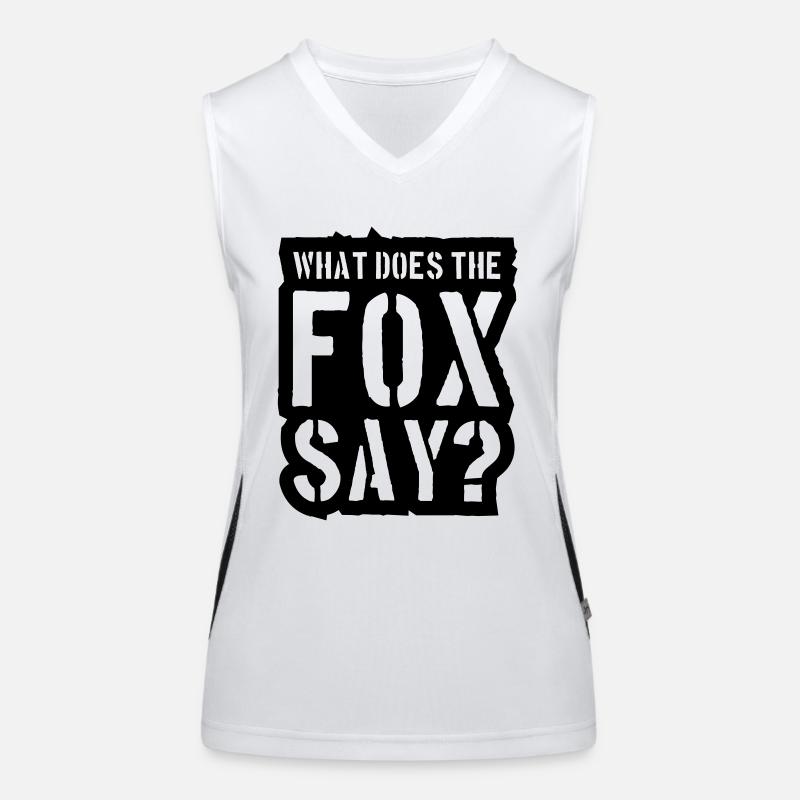 What Does The Fox Say Stamp Logo Funktionelles Kontrast-Tank Top für Frauen
