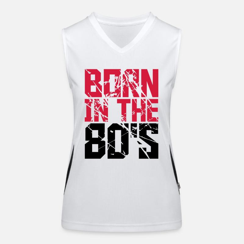 Cool Born in the 80s Text Design Funktionelles Kontrast-Tank Top für Frauen