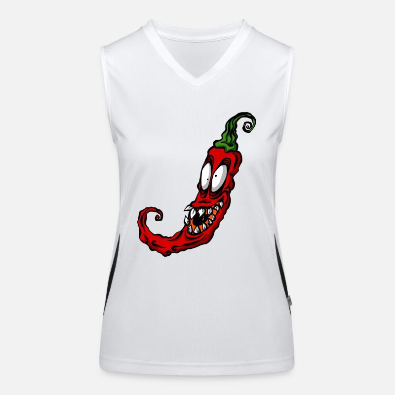 Red pepper vegetable Women's Functional Contrast Tank Top