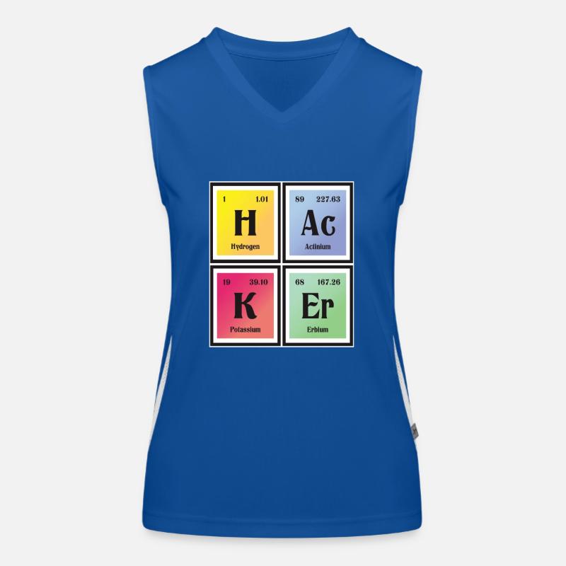 Hacker-| Periodensystem der Elemente Funktionelles Kontrast-Tank Top für Frauen