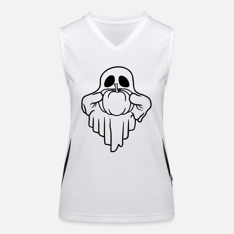 Halloween Pumpkin Ghost Comic Women's Functional Contrast Tank Top