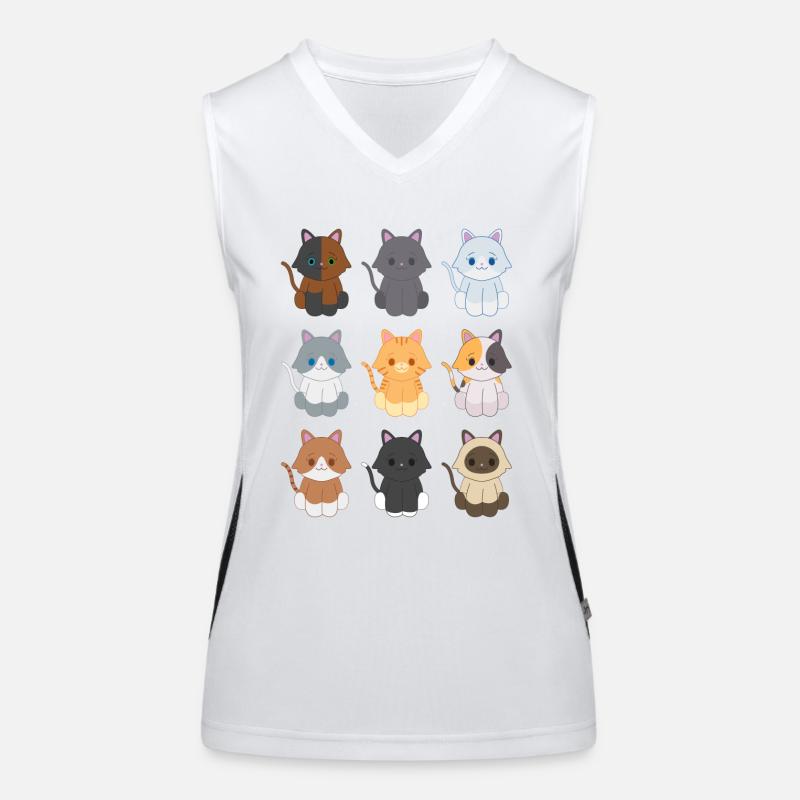 9 petits chatons Débardeur respirant contrasté Femme