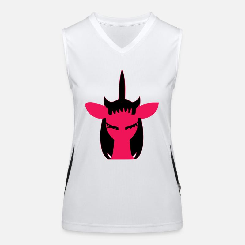 Das rote Einhorn Funktionelles Kontrast-Tank Top für Frauen