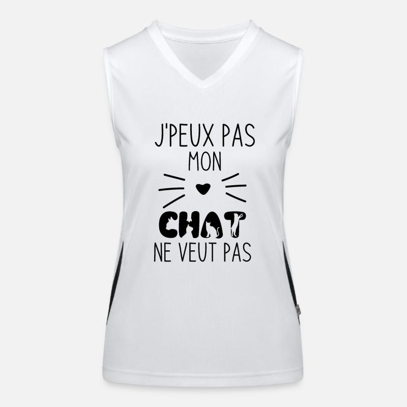 Mon Chat ne veut pas 2 Débardeur respirant contrasté Femme