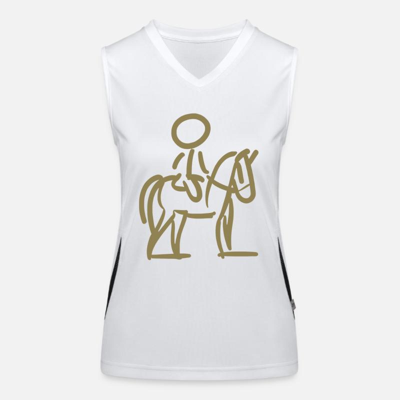 Reiterin auf Perd Minimalistischer Stil Funktionelles Kontrast-Tank Top für Frauen