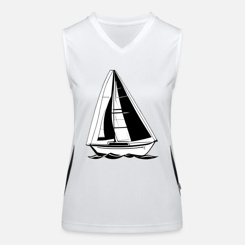 Sailing Sailboat Sailor Sailing Ship Sailing Women's Functional Contrast Tank Top